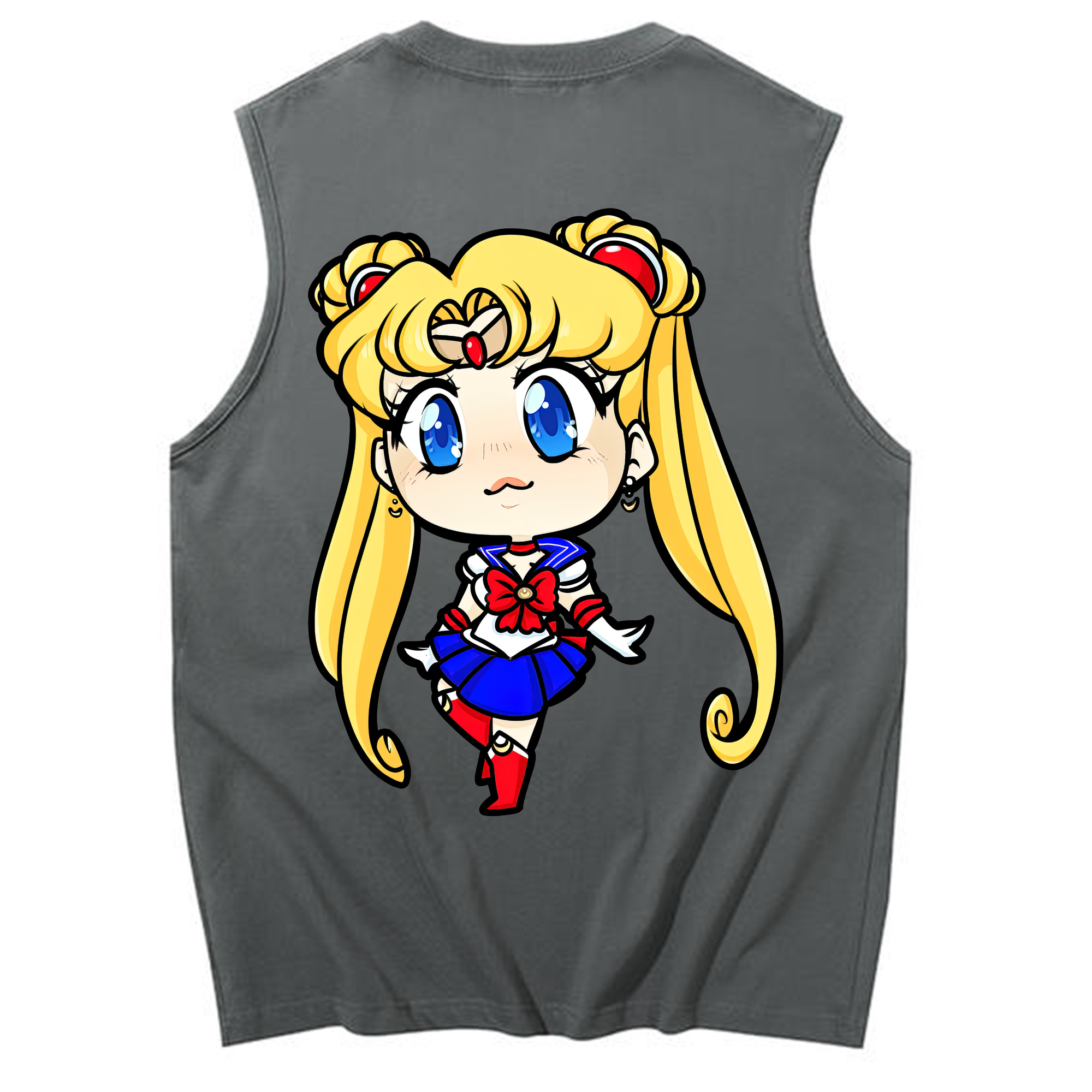 （画像用） 美少女戦士セーラームーン 月野 うさぎ つきの うさぎ Sailor Moon Tsukino Usagi コットン100％タンクトップ（背面プリント）
